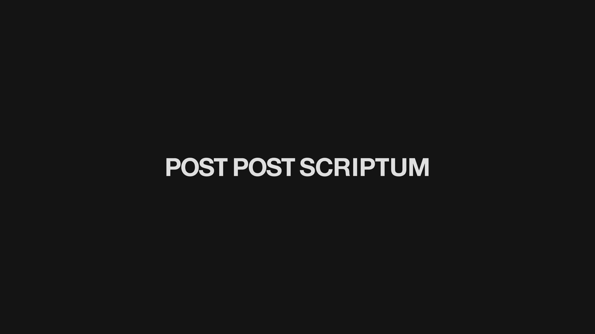Post Post Scriptum, key visual